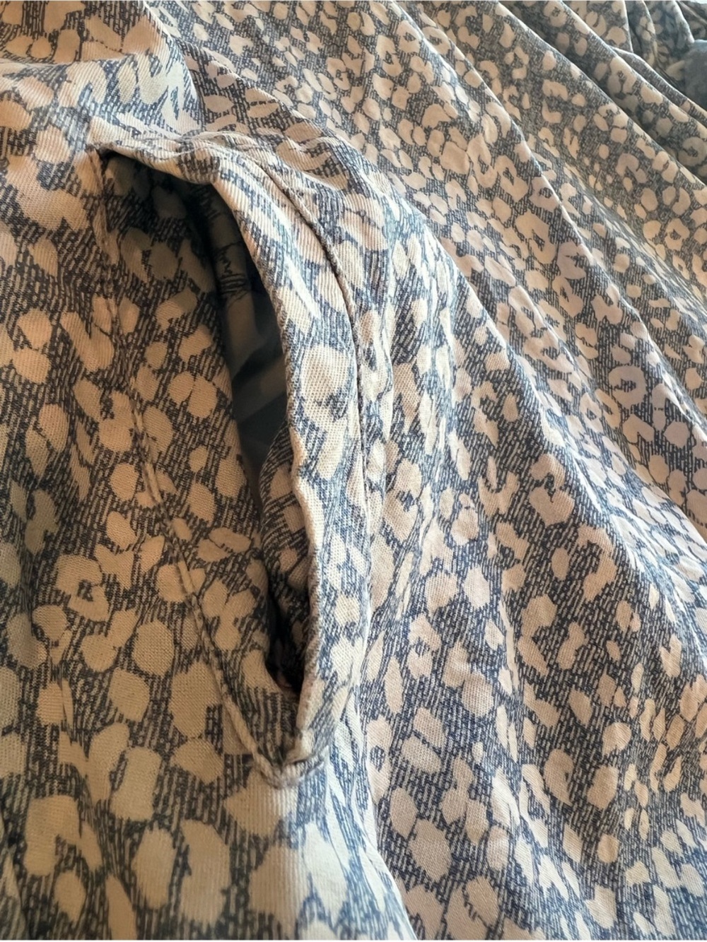 Velvet Heart Blue Tencel Animal Print Shirt Dress Roll Tab Small - Picture 11 of 11